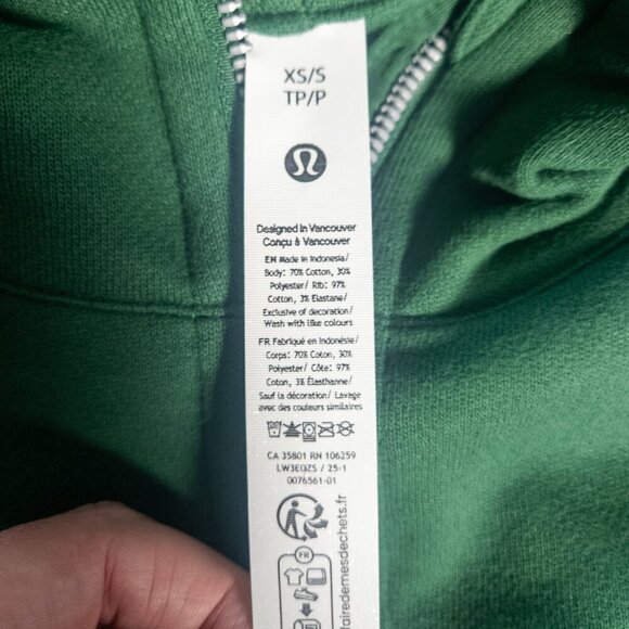 NWT Lululemon Scuba Oversized Full-Zip Hoodie - XS/S Everglade Green - Picture 8 of 8